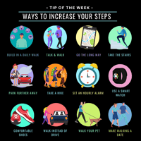 12 ways to increase your steps infographic